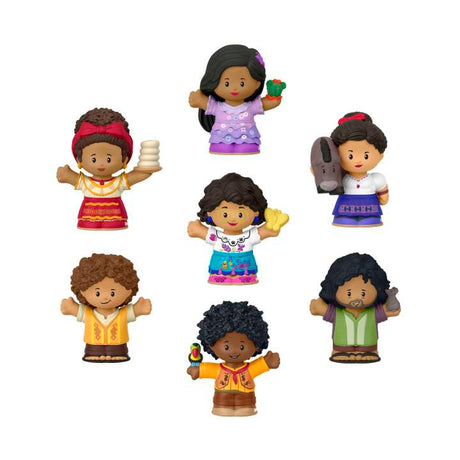 Little People Disney Encanto set with seven Madrigal family figures for toddlers, each over 2.7 inches tall.