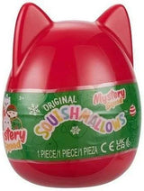 Red festive cat-eared capsule containing a surprise 4 inch holiday-themed Squishmallow plush toy inside