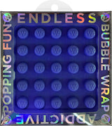 Blue Endless Bubble Wrap silicone fidget toy in packaging for sensory popping and calming play.