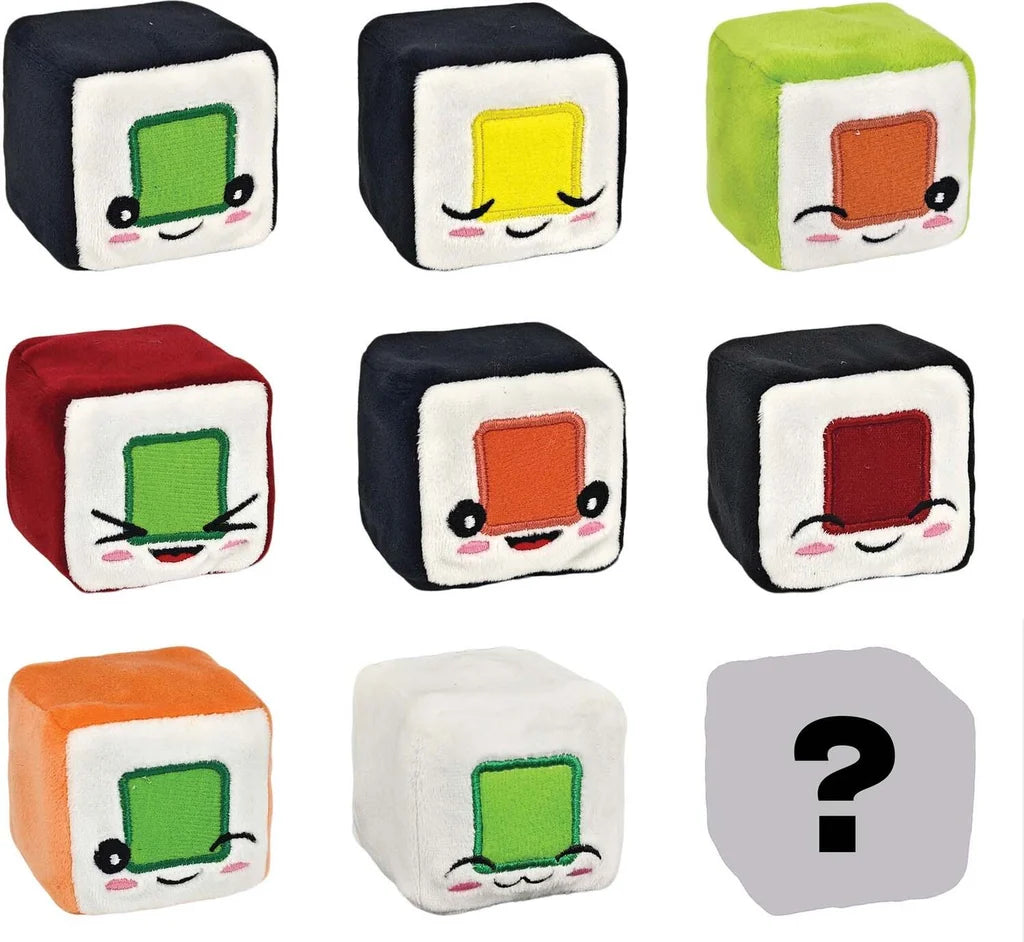 Knead That Sushi plush sushi cube toys in assorted colors