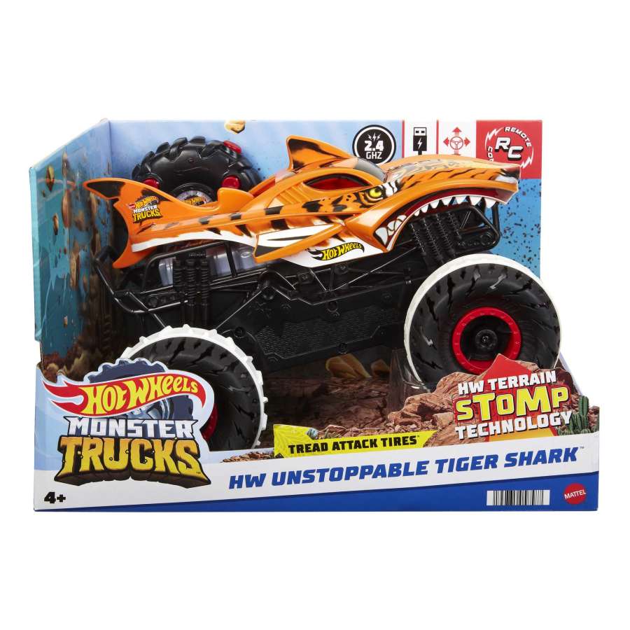 Hot Wheels Monster Trucks Jurassic World T-Rex 1:24 Scale Die-Cast Toy  Vehicles For Kids 3 Years and Up