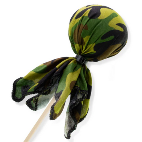 Two Bros Arrow | Camo green camouflage toy arrow with fabric streamers