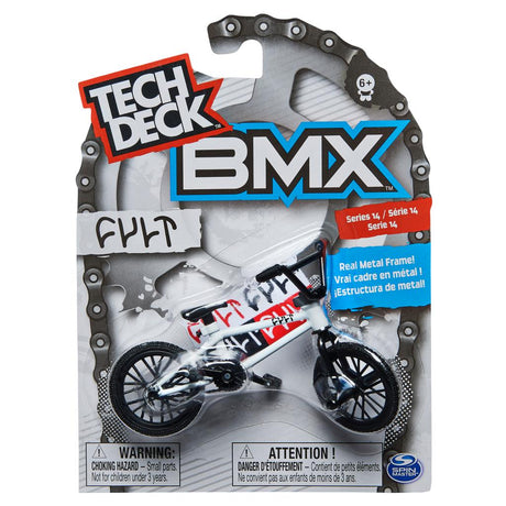 Tech Deck BMX Bike with real metal frame and detailed graphics in collectible packaging for ages 6 and up.