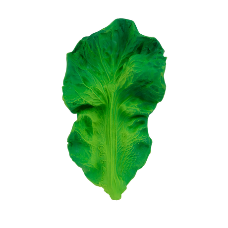 Natural Teether | Kendell the Kale vegetable-shaped baby toy made of 100% natural rubber, safe and soft for teething.