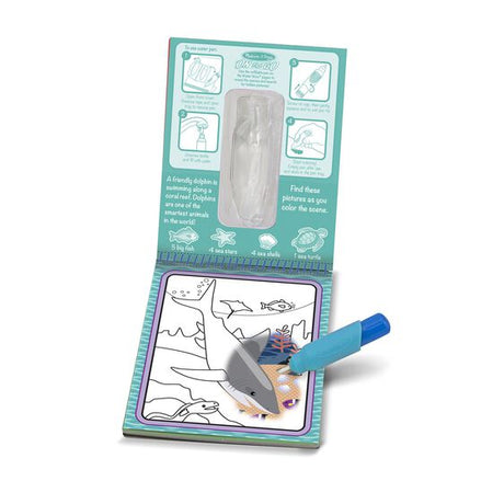 Water Wow Sea reusable sea-themed coloring book with water pen revealing vibrant colors and underwater scenes.