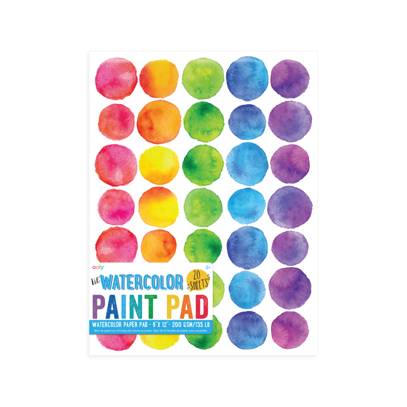 Watercolor Paint Pad with 20 heavyweight 9 x 12 inch sheets, perfect for watercolors and mixed media art.
