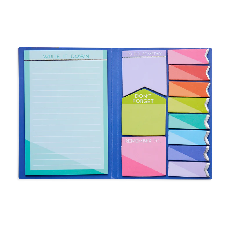 Color Write Sticky Tabs featuring vibrant sticky notes and tabs in various sizes for note-taking and organization.
