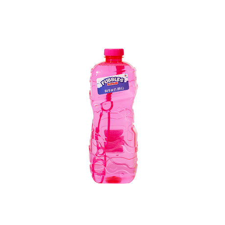 Fubbles | Bubble Solution 64oz in pink bottle with wand, non-toxic and dye-free for long-lasting bubble fun.