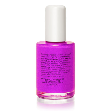 Nail Polish Groovy Grape neon purple shimmer polish in a 0.5 fl. oz. bottle with a white cap, glossy finish.