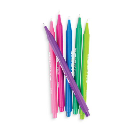 Seriously Fine Felt Tip Markers set showing colorful markers with 0.7mm fine tips for detailed adult coloring.