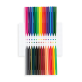 Seriously Fine Felt Tip Markers set of 36 vibrant colors with super fine 0.7mm tips and triangular barrels for precise coloring.