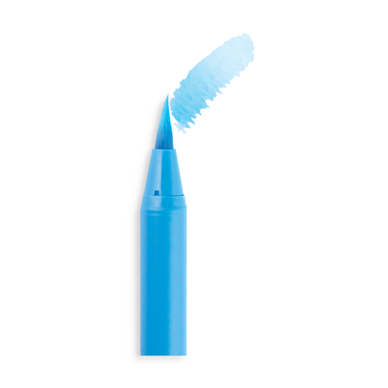 Chroma Blends Watercolor Brush Markers blue marker tip with brush stroke showing vibrant watercolor effect.