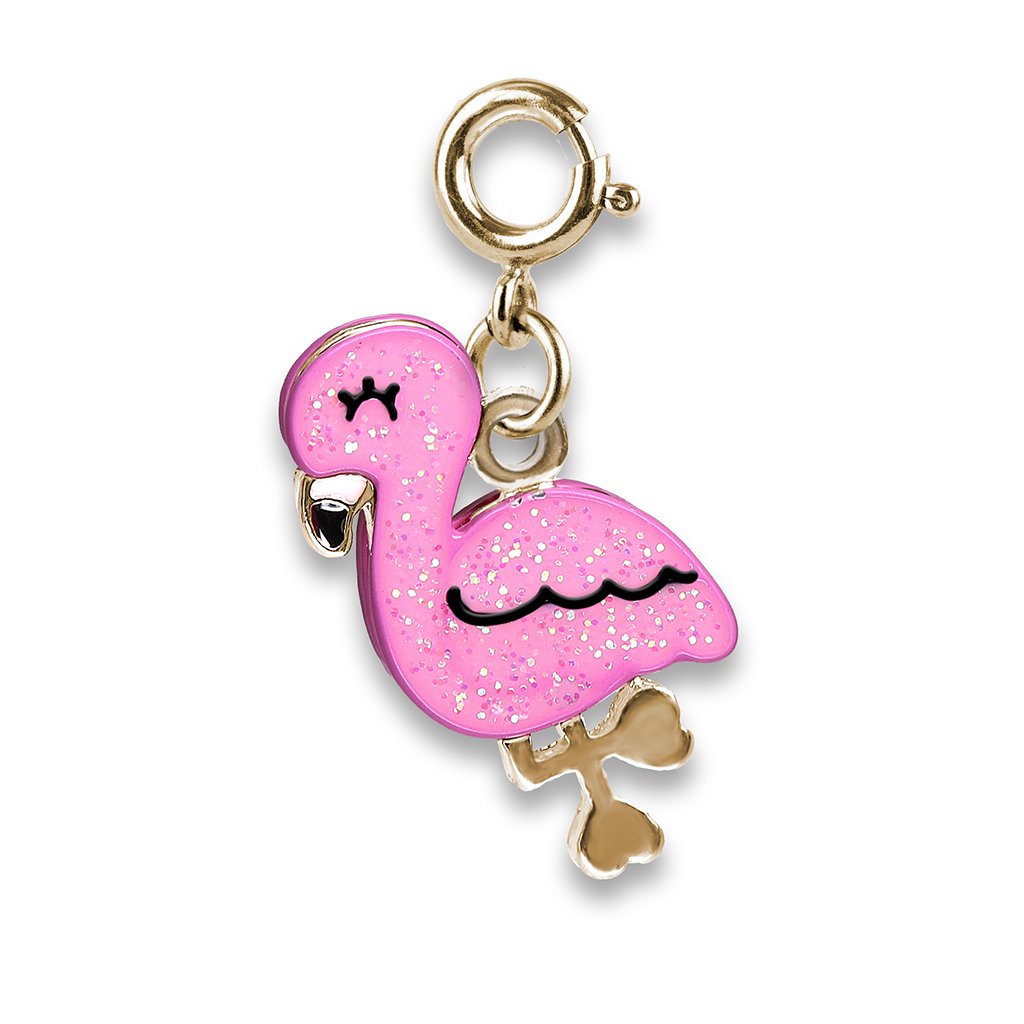 Glitter Flamingo Gold Charm
