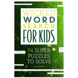 Wicked Word Search for Kids book cover with 74 fun and challenging word search puzzles for children ages 7 and up.