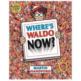 Where's Waldo Now? book cover featuring Waldo holding a sign amid a busy crowd of colorful characters.