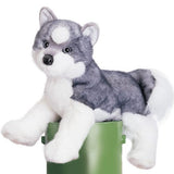 Husky Sasha plush toy with fluffy gray and white fur, lifelike features, perfect for snuggles or decoration.