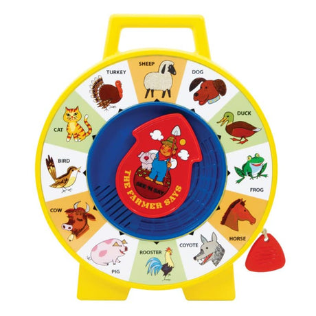 Fisher Price See N Say toy with colorful animal illustrations to teach kids animal sounds and names.