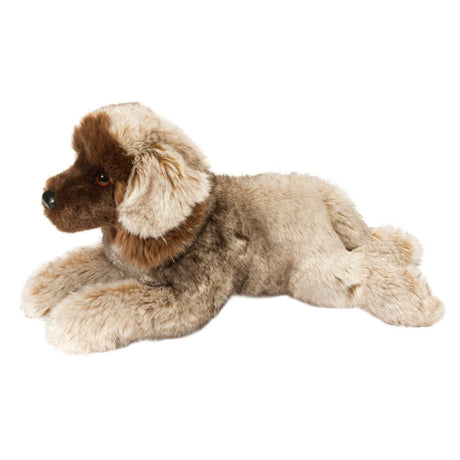 Leonberger Thor plush puppy with soft fur, floppy paws, and lifelike brown eyes, perfect for cuddling and play.