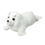 White Seal Twinkle plush toy with soft fur, lifelike flippers, black nose, and detailed whiskers for cuddling and play.