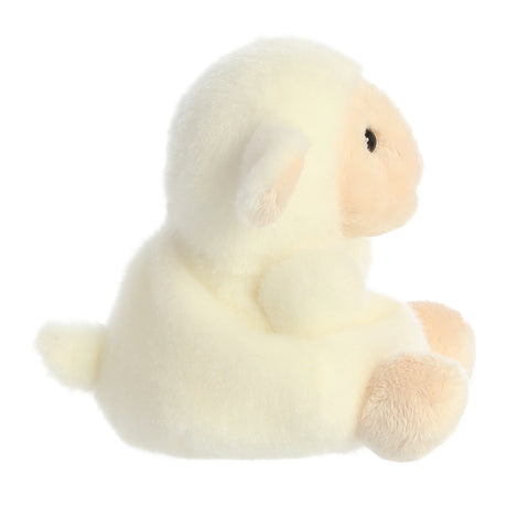 Palm Pals Lamb Woolly plush toy, 5 inches soft and fluffy with a cute smile, perfect for cuddling or display.