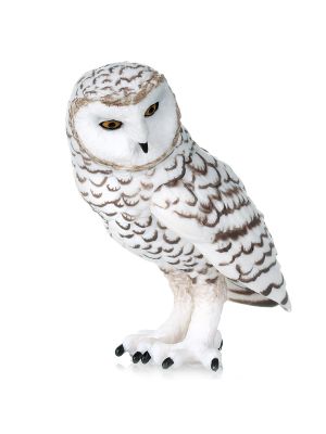 Snowy Owl figurine showcasing detailed white plumage and realistic features, perfect for ages 3 and up.