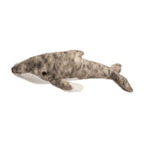 Humpback Whale Archie plush features realistic mottled fabric, soft for cuddling, measuring 14 inches long for kids ages 2 and up.