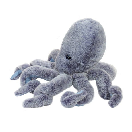 Octopus Jamie plush toy with soft lavender fabric and velvet-textured periwinkle tentacles, perfect for cuddling and play.