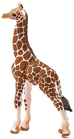 Giraffe Calf figurine showing detailed unique brown and white spot patterns on a standing young giraffe.
