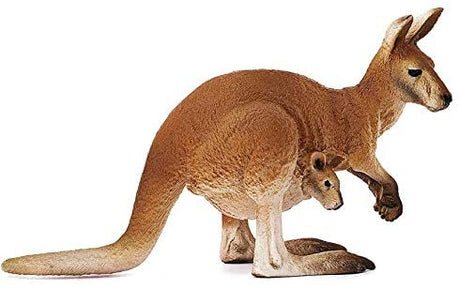 Kangaroo & Joey figurine showing a mother kangaroo and joey in realistic detail, perfect for kids aged 3-8 years.