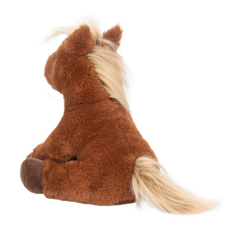 Horse Nellie plush horse with chestnut coat, flaxen mane and tail, oversized hooves, and soft cuddly body.