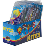 Mini Diamond Kite in assorted fun designs, packaged individually in a colorful display box with vibrant patterns.