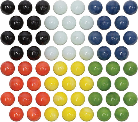 Chinese Checkers marbles set with 60 colorful game pieces for up to 6 players in the Chinese Checkers game.