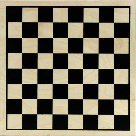 Checkerboard featuring 15-inch birch plywood board with sealed playing surface, perfect for classic games and family fun.