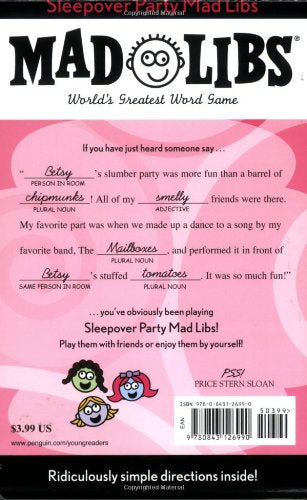 Mad Libs Sleepover Party Mad Libs