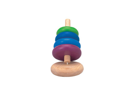 Stacking Ring wooden toy with colorful rings in different sizes for educational play and fine motor skill development