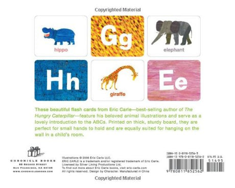Eric Carle Animal Flash Cards featuring colorful animal illustrations and ABC letters on sturdy board cards for kids.