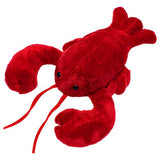Lobster Lobbie 17in plush toy in vibrant red, soft and perfect for kids ages 3 and up, machine washable and air dry.