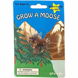 Grow A Moose toy packaged with a moose figure that expands up to 600%, suitable for ages 3 and up.
