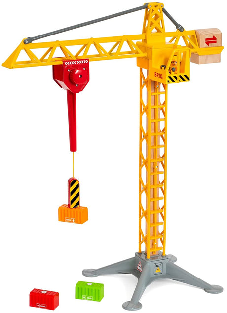 Light Up Construction Crane toy with movable parts and lights, perfect for creative toddlers aged 3 and up.