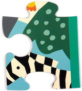 12pc Zoo Puzzle Pouch piece featuring colorful zebra and foliage design for toddlers and travel play.