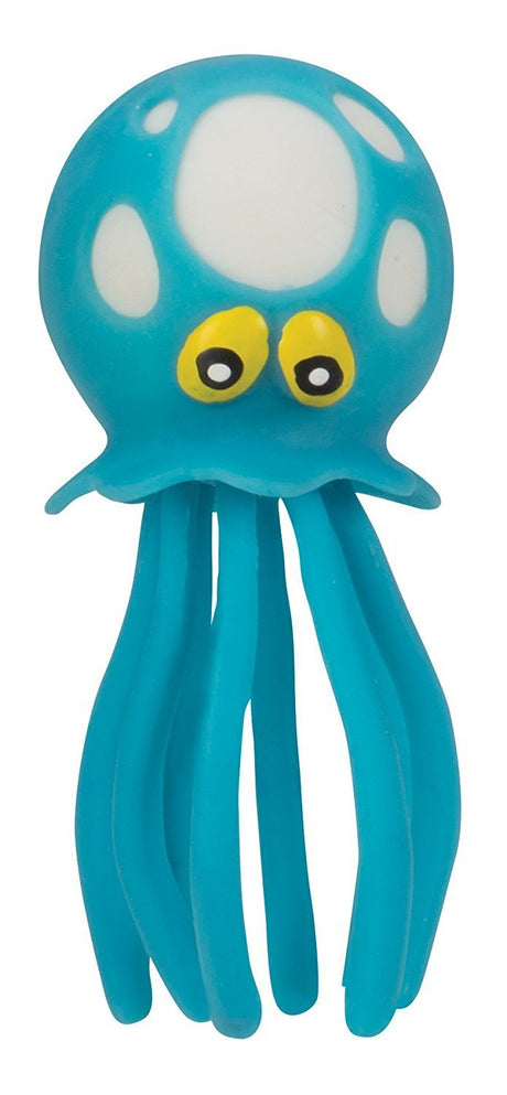 Light Up Floating Octopus bath toy in blue with yellow eyes, floats and lights up when shaken for sensory play.