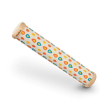 Rainmaker Wooden musical toy with colorful teardrop patterns, made from sustainable rubberwood for creative play.