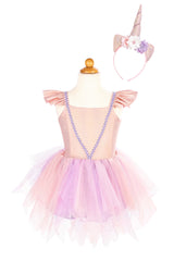 Pink Shimmer Unicorn Dress & Headband | Size 3-4