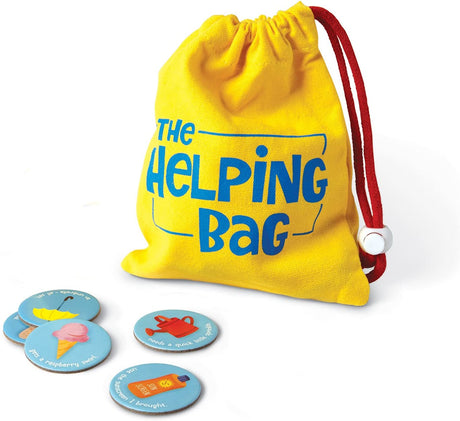 Yellow Helping Bag with tokens for the Friends & Neighbors social-emotional empathy development game.