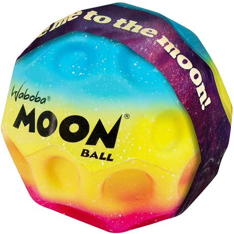 Moon Ball | Gradient showing colorful cratered ball with purple, blue, yellow, and pink gradient perfect for bouncing play.