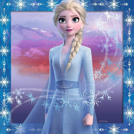 49pc Frozen Journey Puzzles featuring Elsa in a snowy scene with snowflakes, perfect for preschoolers and kids.
