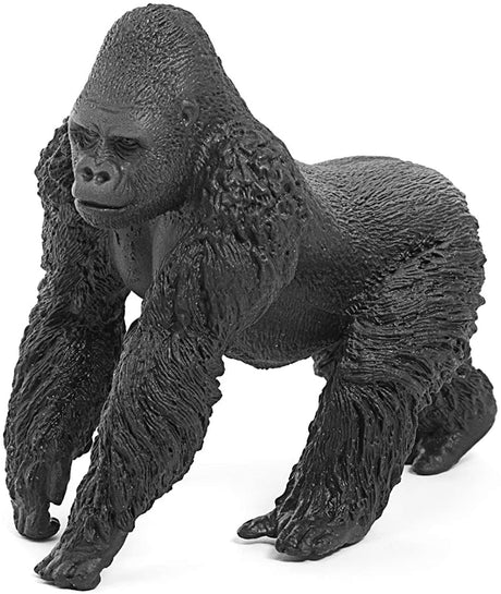 Gorilla Male figurine showing a knuckle-walking male gorilla in detailed, lifelike pose for ages 3-8 years.