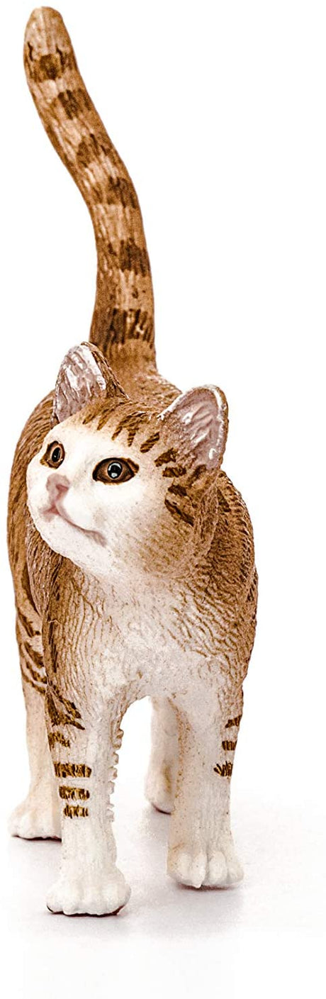 Cat Orange figurine showing detailed orange and white tabby cat with upright tail looking upward.