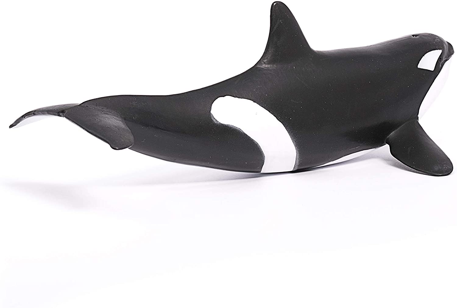 Orca Whale toy figure in black and white, measuring 7.68 x 3.82 x 2.64 inches, perfect for kids 3-8 years.