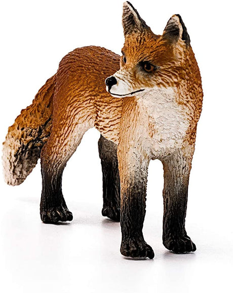 Fox figurine with detailed red coat and bushy tail, capturing the natural look of the animal, titled "Fox".